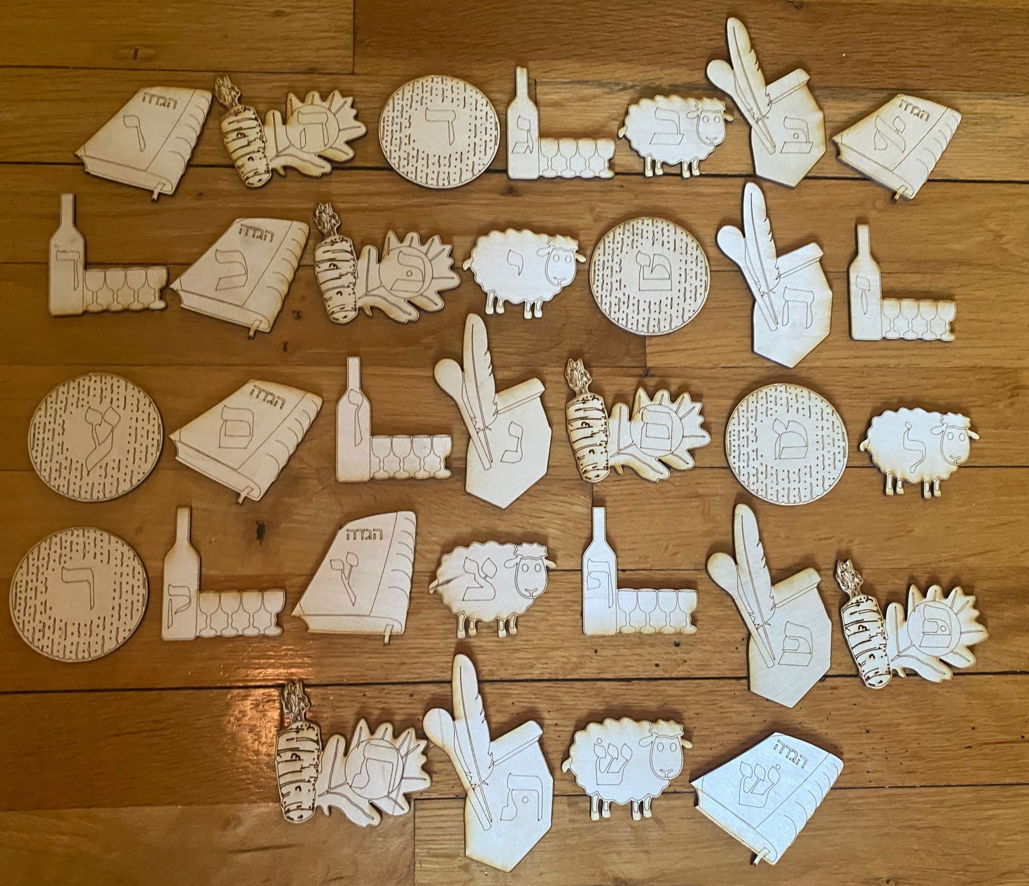 Passover Alefbet shapes